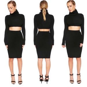 Naked Wardrobe Knit Skirt Set